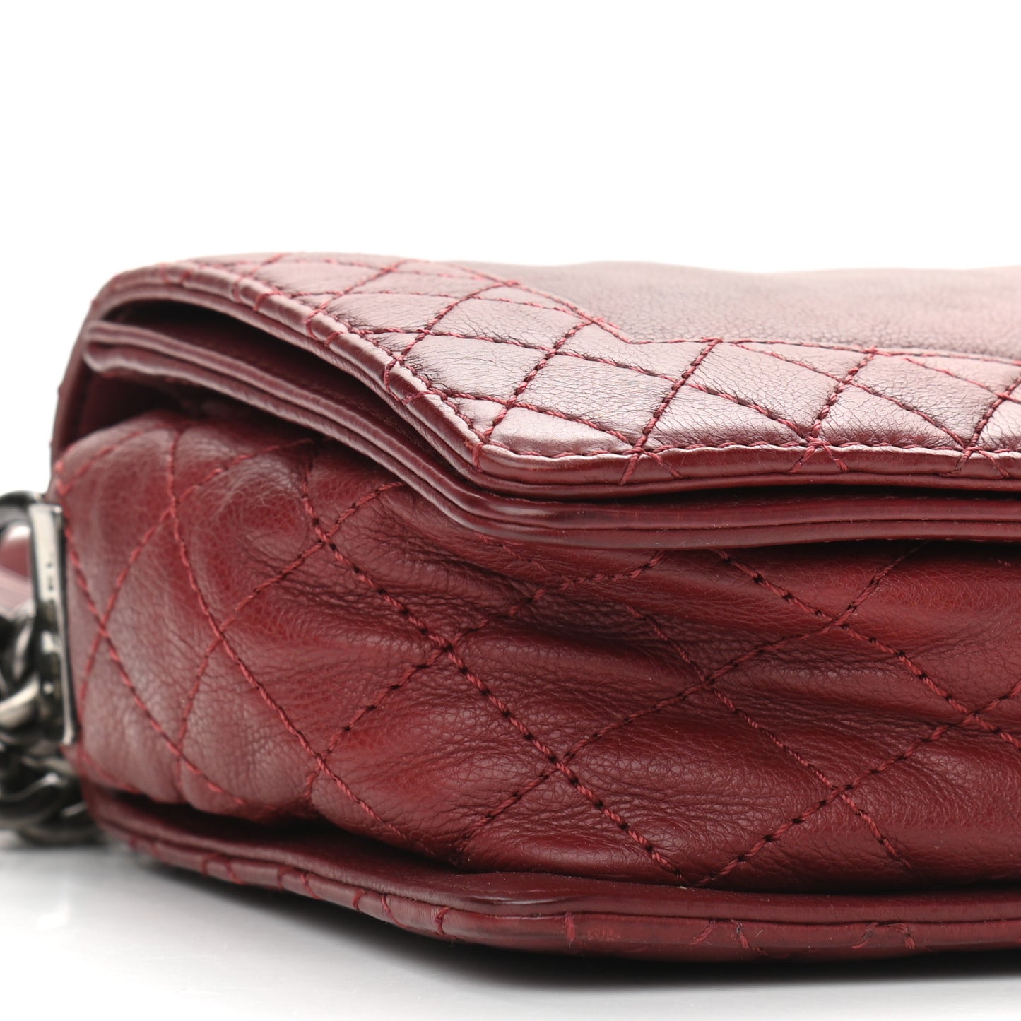 Calfskin Medium Boy Reverso Flap Burgundy