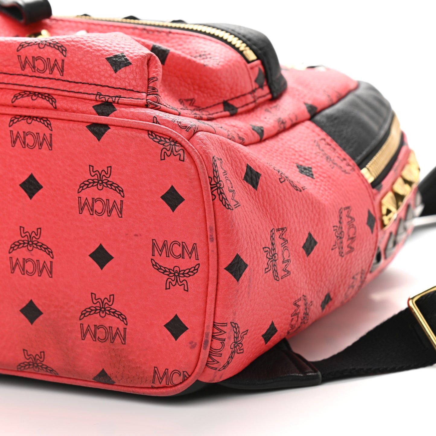 Visetos Studded Colorblock Small Stark Brock Backpack Coral Black