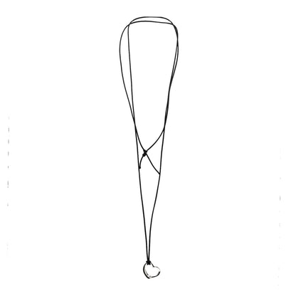 Tiffany Sterling Silver 36mm Elsa Peretti Open Heart Pendant Cord Necklace 3 of 4
