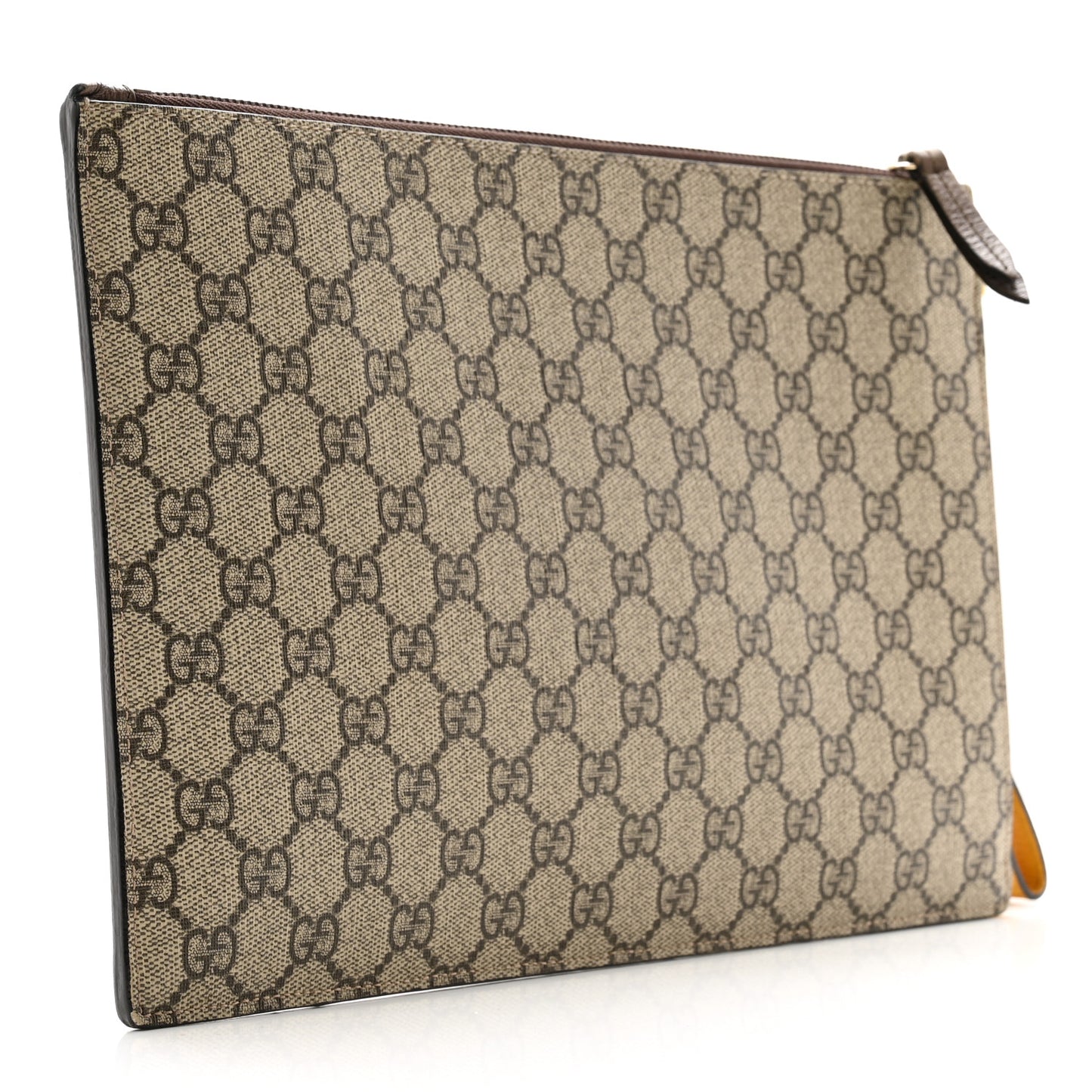 GG Supreme Monogram Neo Vintage Zip Wristlet Pouch Beige New Acero Crop