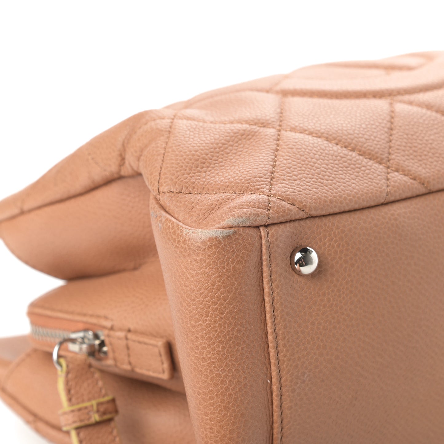 Caviar Quilted Timeless CC Shopping Tote Beige