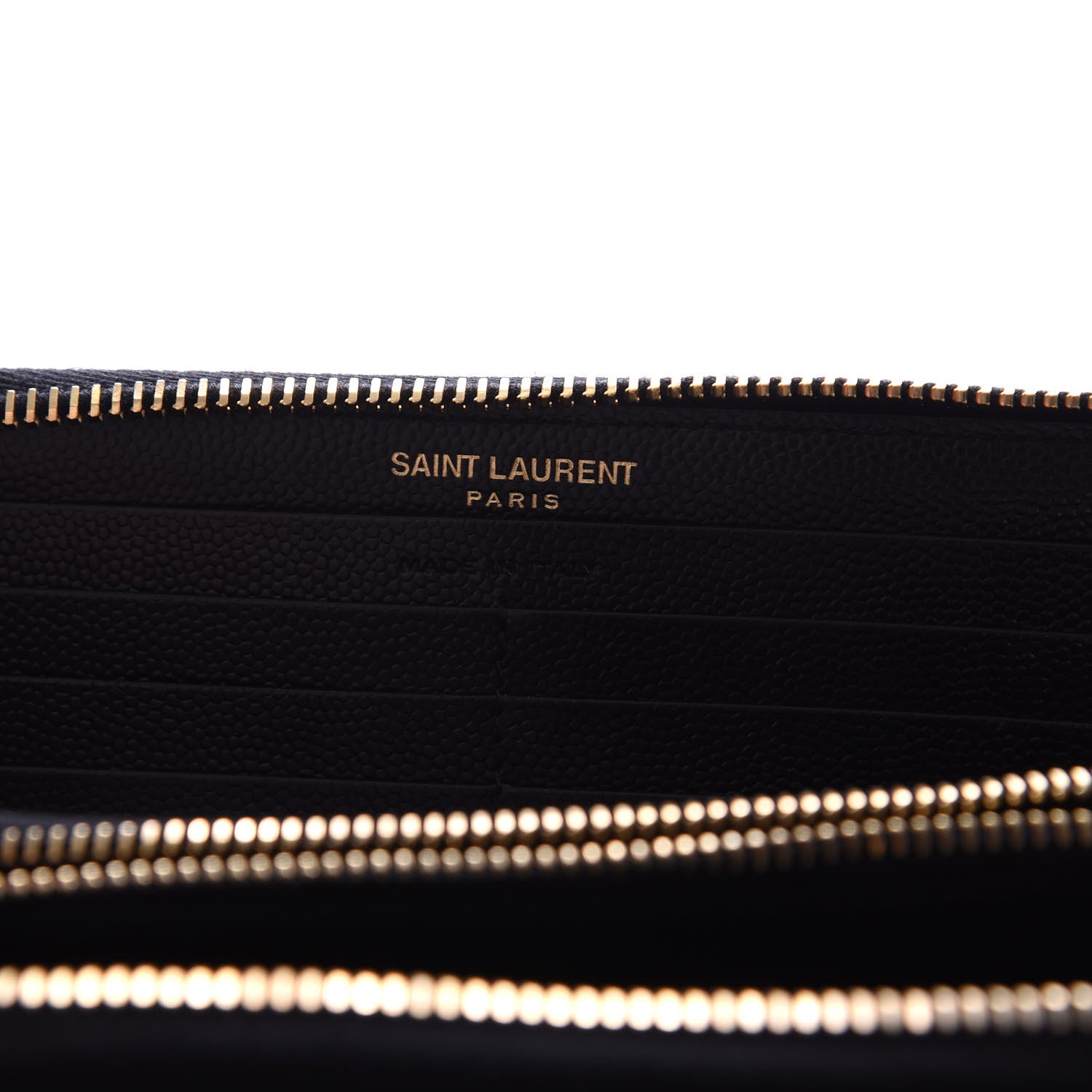 Saint Laurent Grain De Poudre Matelasse Chevron Monogram Zip Around Wallet Black 6 of 7