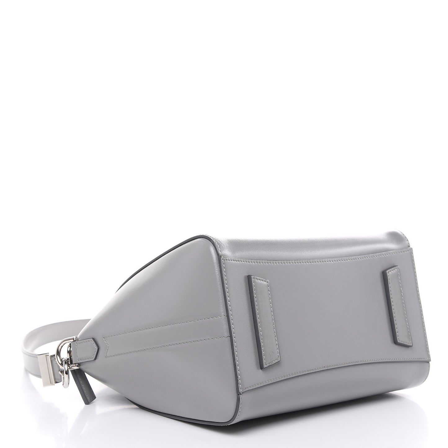 Shiny Lord Calfskin Small Antigona Pearl Grey