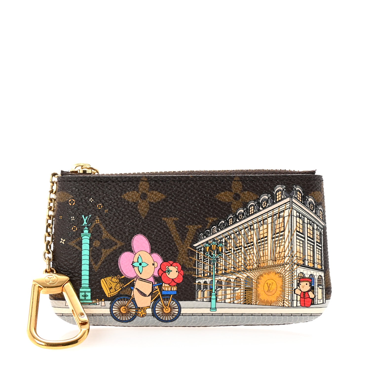 Louis Vuitton Monogram 2022 Christmas Animation Paris Key Pouch Pink 1 of 6