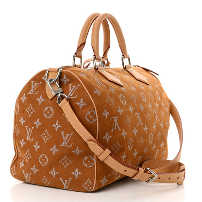 Louis Vuitton Nubuck Calf Monogram Speedy P9 Bandouliere 40 Camel 3 of 11