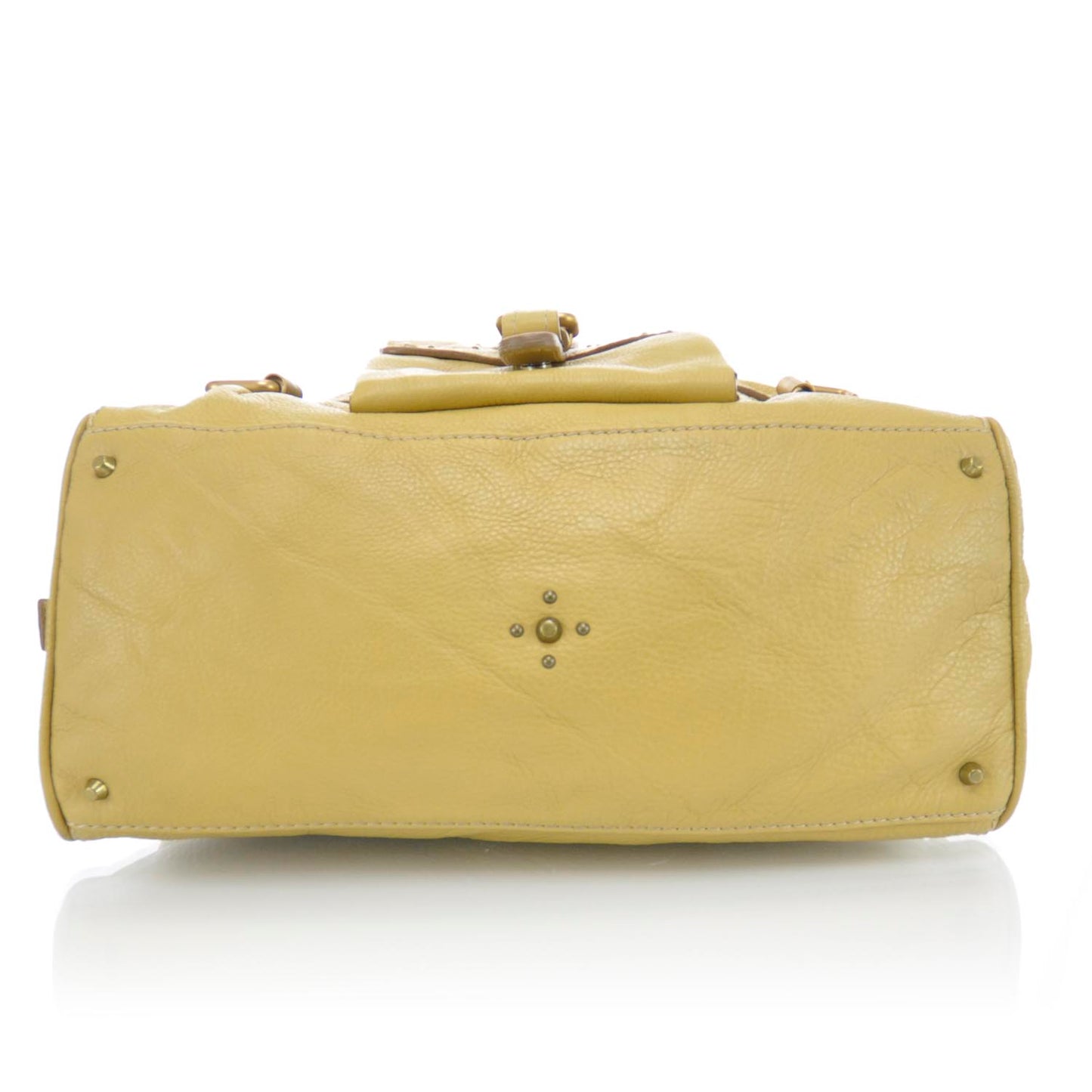 Leather Paddington Front Pocket Tote Maize Yellow