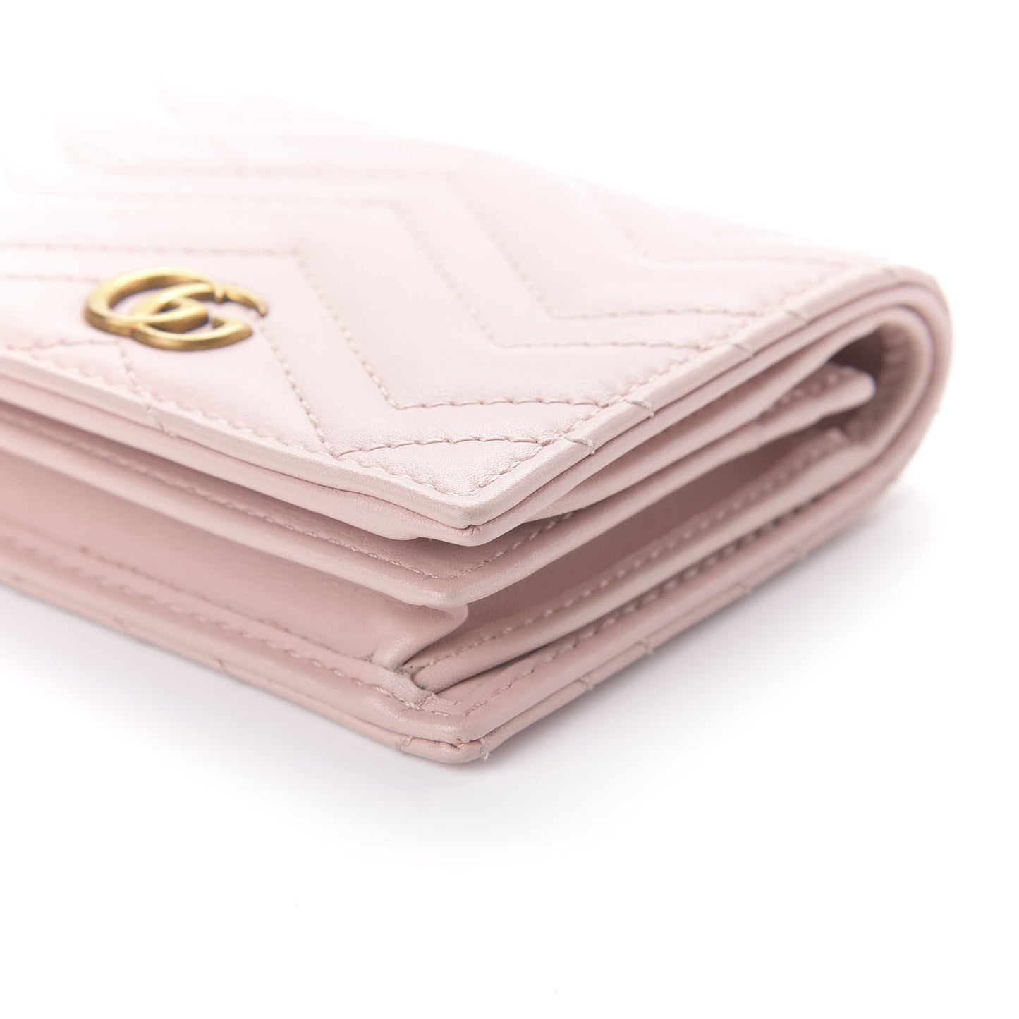 Calfskin Matelasse GG Marmont Card Case Perfect Pink
