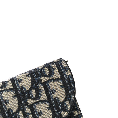 Christian Dior Oblique Saddle Chain Long Wallet Blue 16 of 17