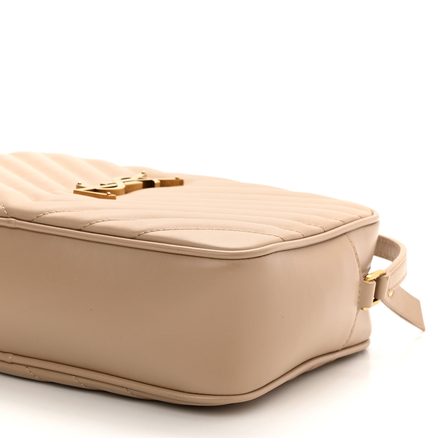 Saint Laurent Calfskin Matelasse Monogram Lou Camera Bag Dark Beige 9 of 10