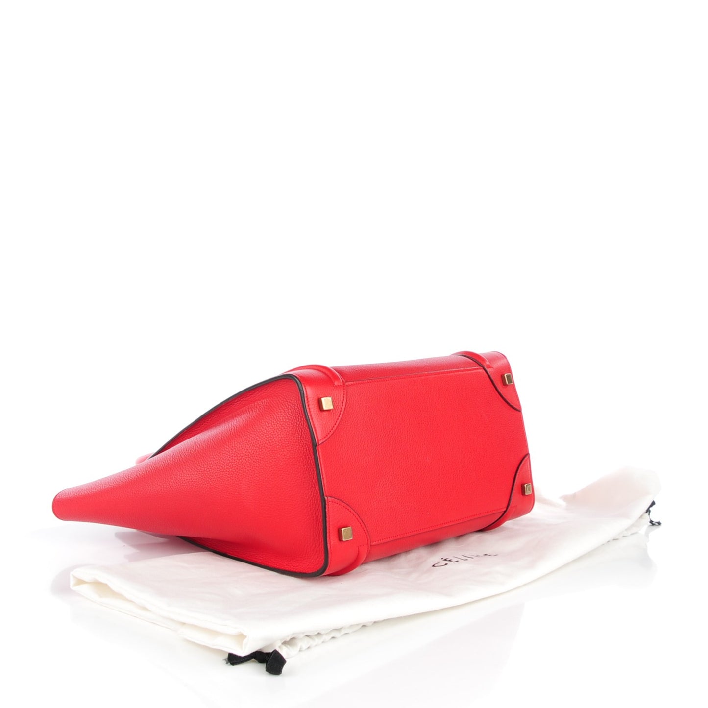 Drummed Calfskin Mini Luggage Coquelicot