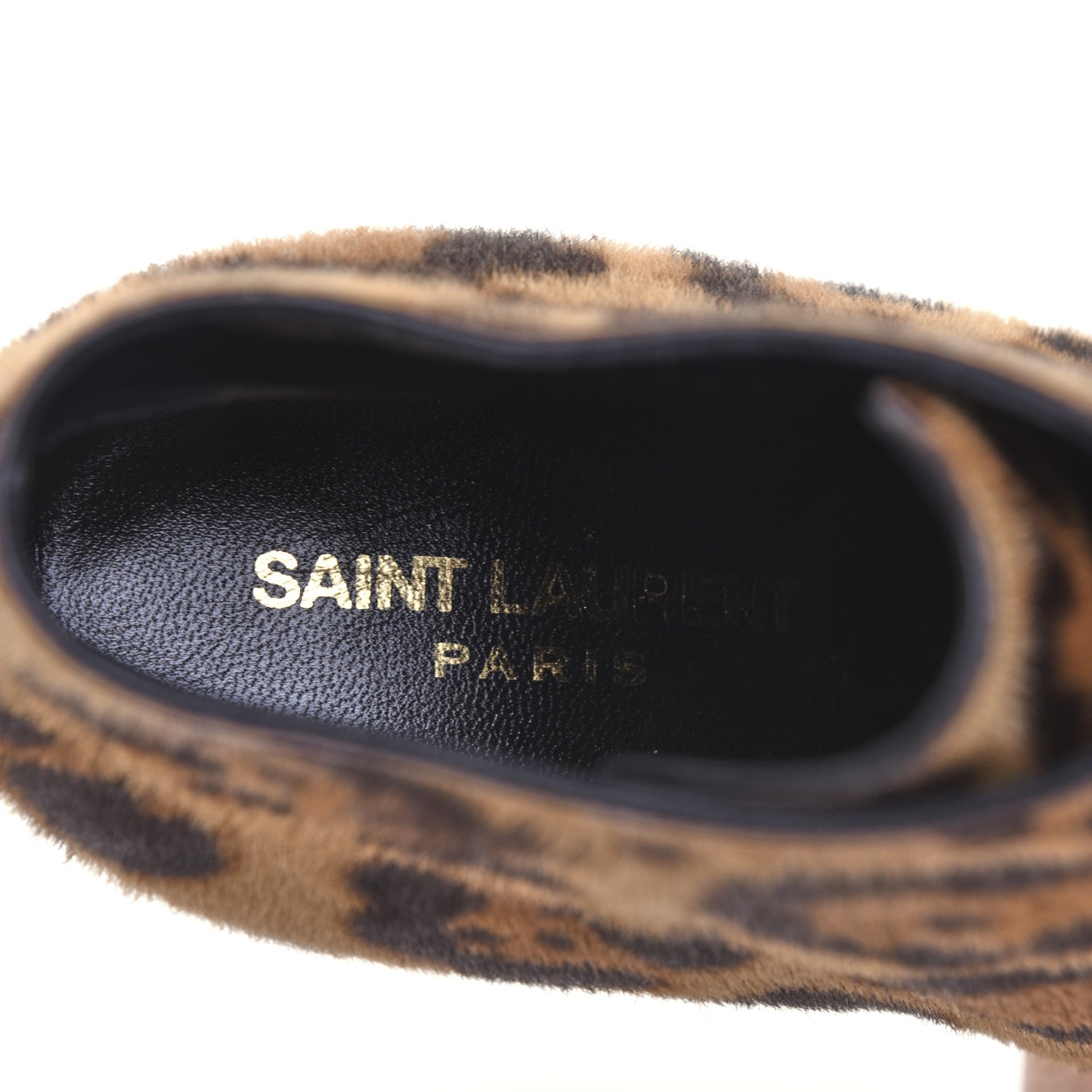 Saint Laurent Calfskin Calf Hair Leopard Print Lace Up Ankle Boots 36.5 8 of 11