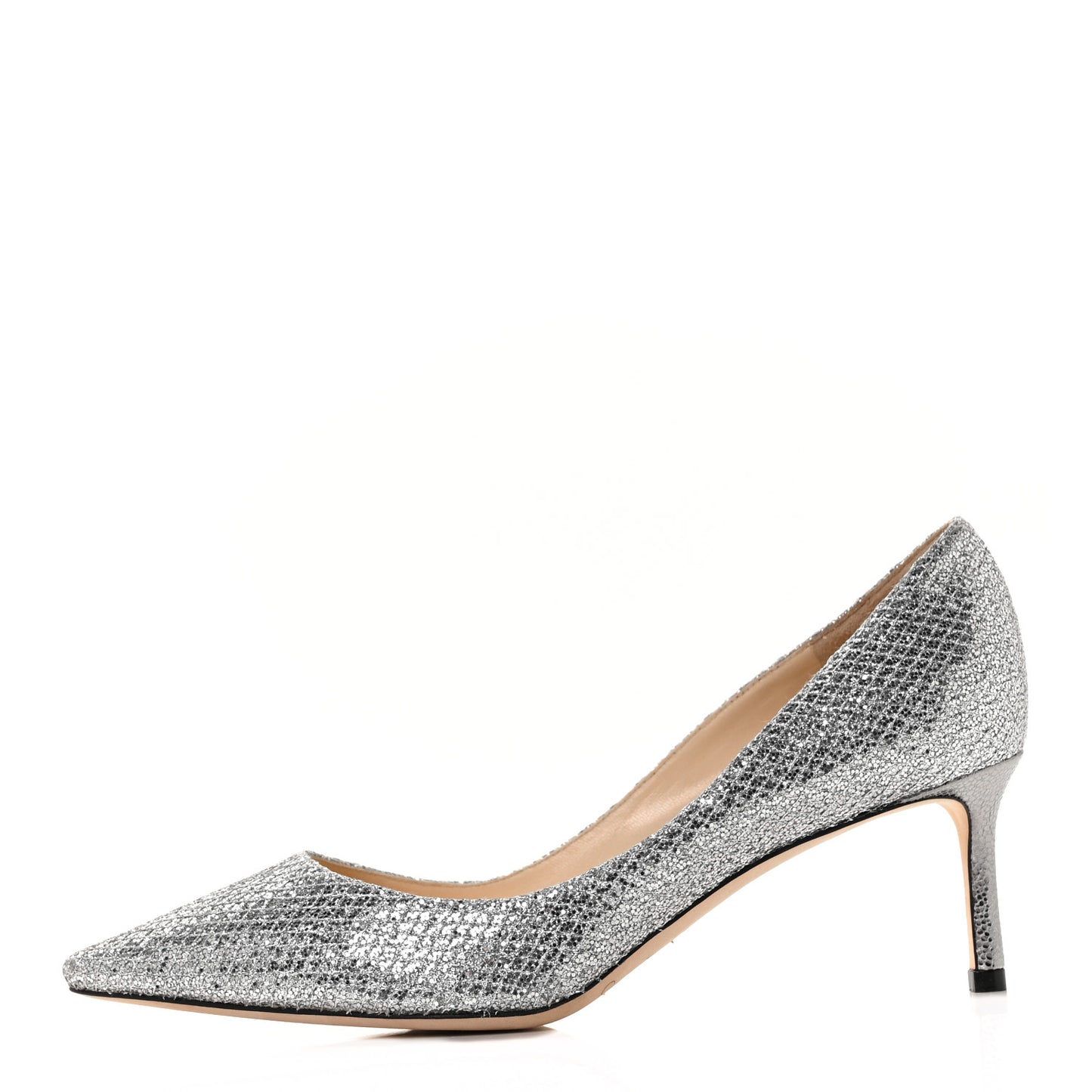 Glitter Pointy Toe Romy 60 Pumps 38.5 Silver