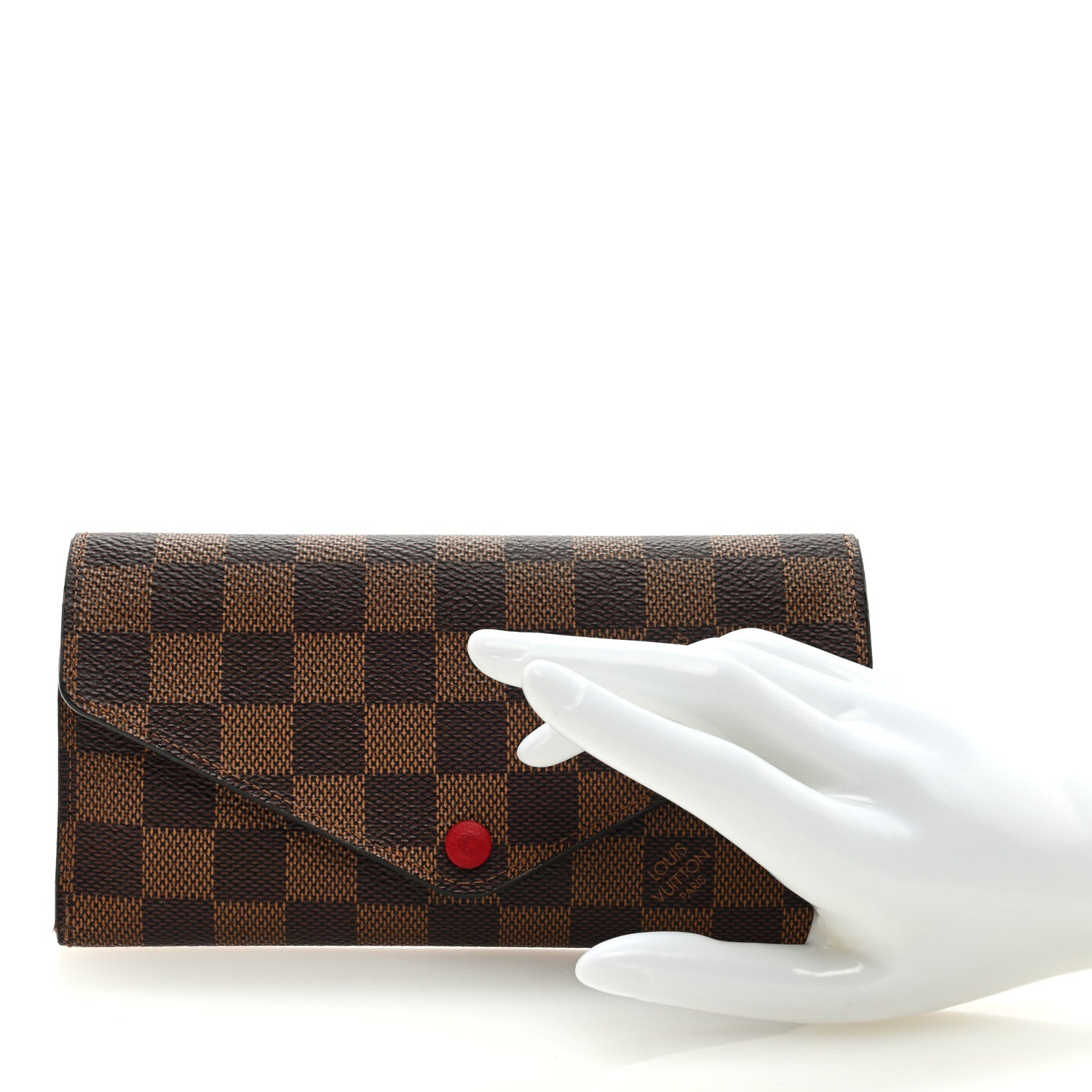 Louis Vuitton Damier Ebene Josephine Wallet Red 2 of 7