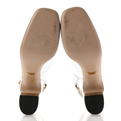 Gucci Metallic Nappa Crystal Square G Madelyn Slingbacks 39 Silver 5 of 18