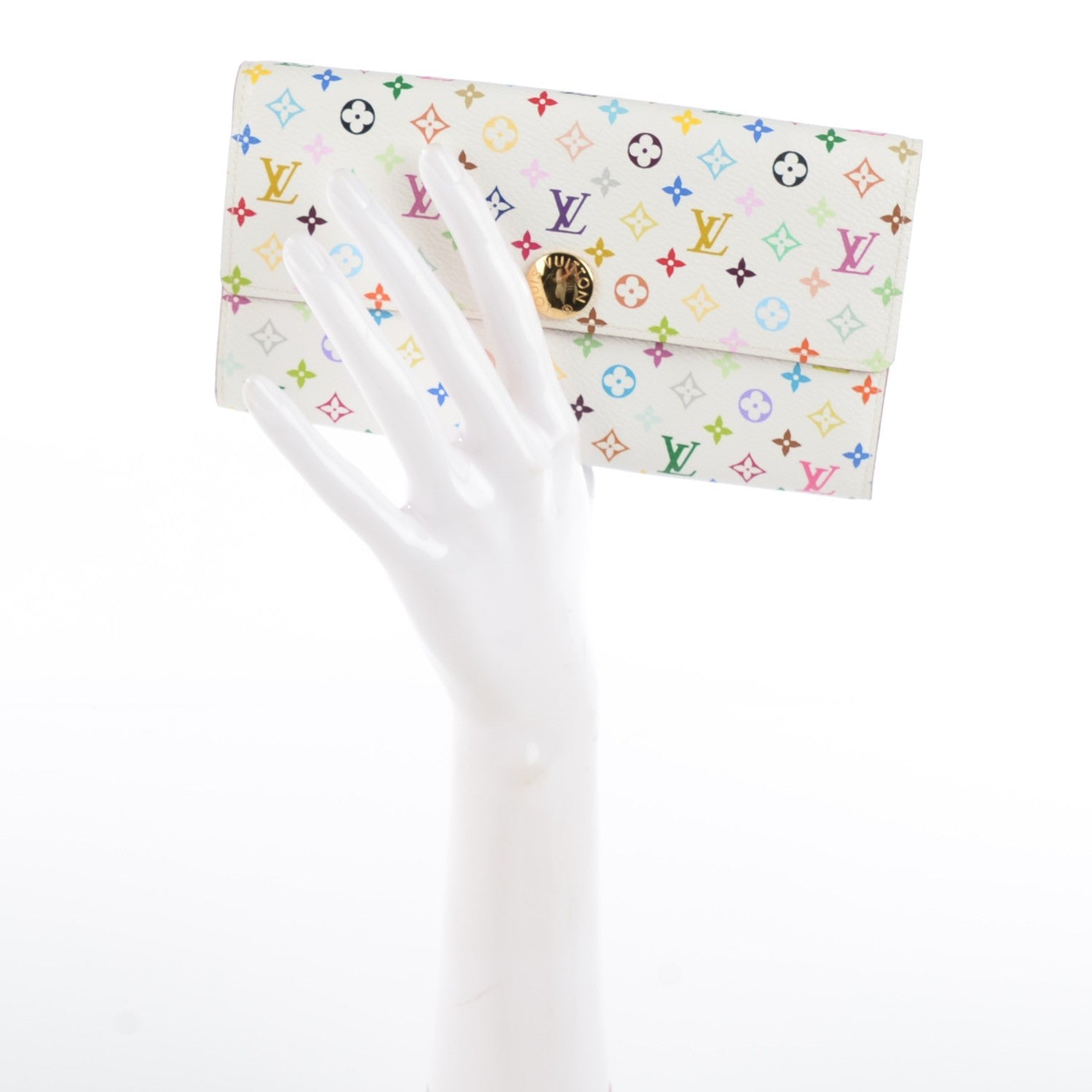 Louis Vuitton Monogram Multicolor Sarah Wallet White 2 of 7