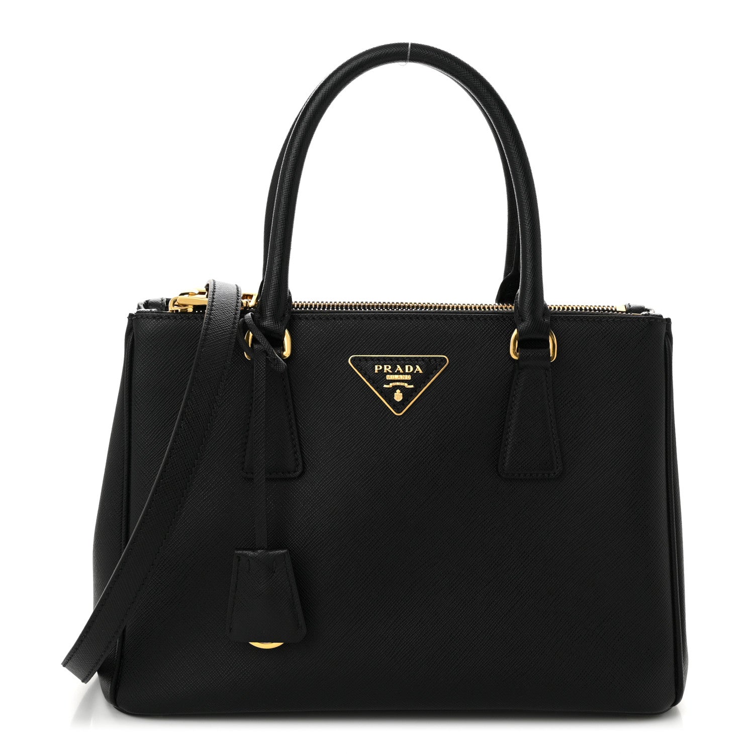 Prada Saffiano Small Galleria Double Zip Tote Black 1 of 10