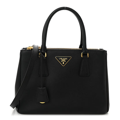 Prada Saffiano Small Galleria Double Zip Tote Black 1 of 10
