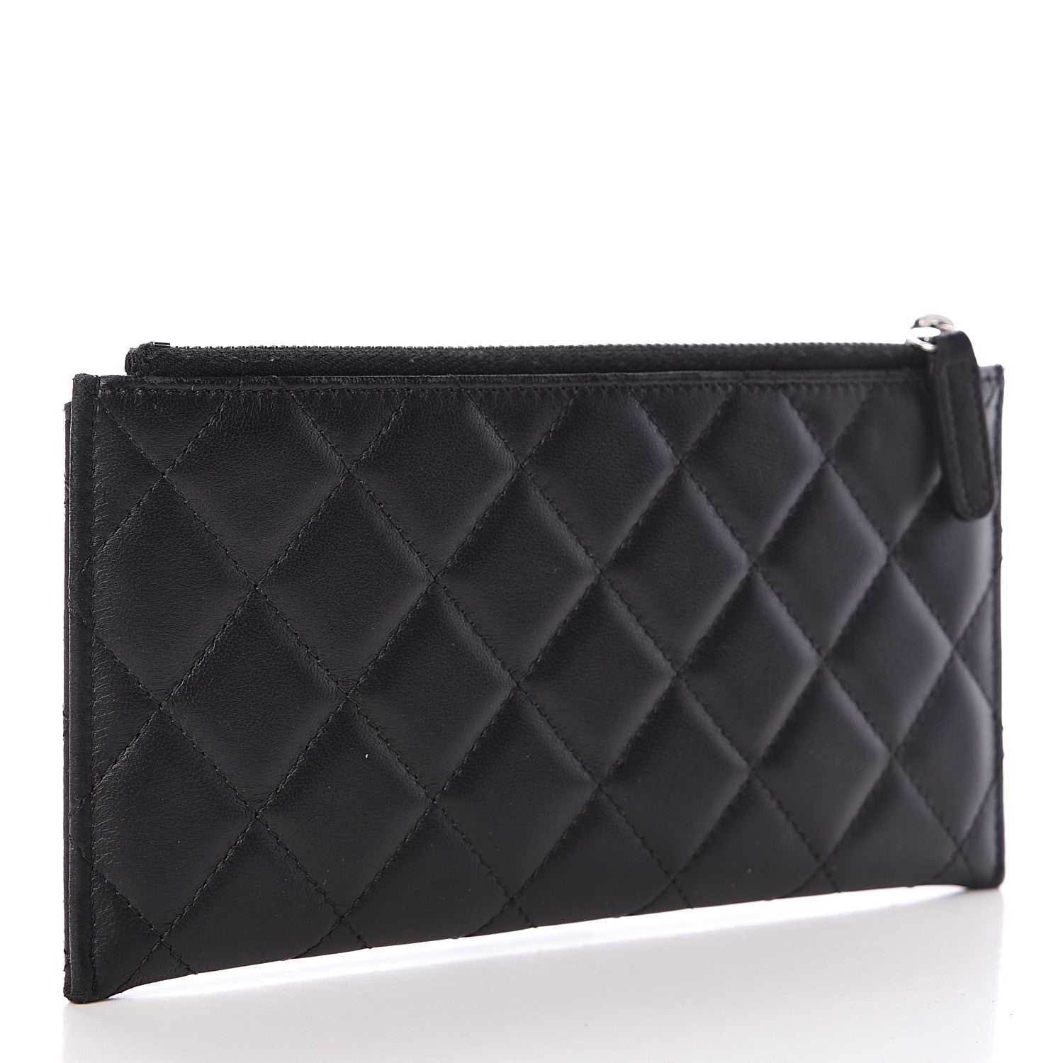 Chanel Lambskin Quilted Classic Zip Pouch Black 3 of 12