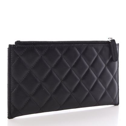 Chanel Lambskin Quilted Classic Zip Pouch Black 3 of 12