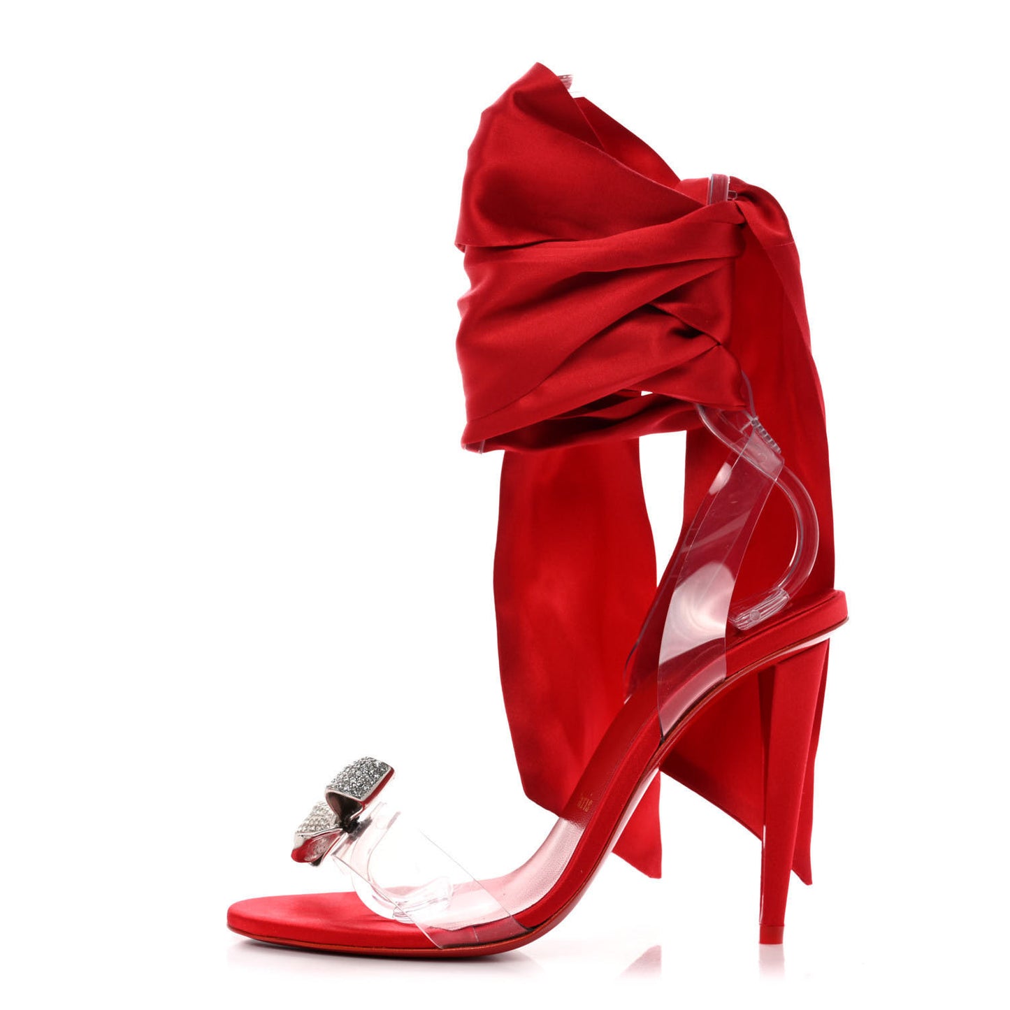 Satin Crystal PVC Astrinodo 100 Sandals 36 Lin Loubi