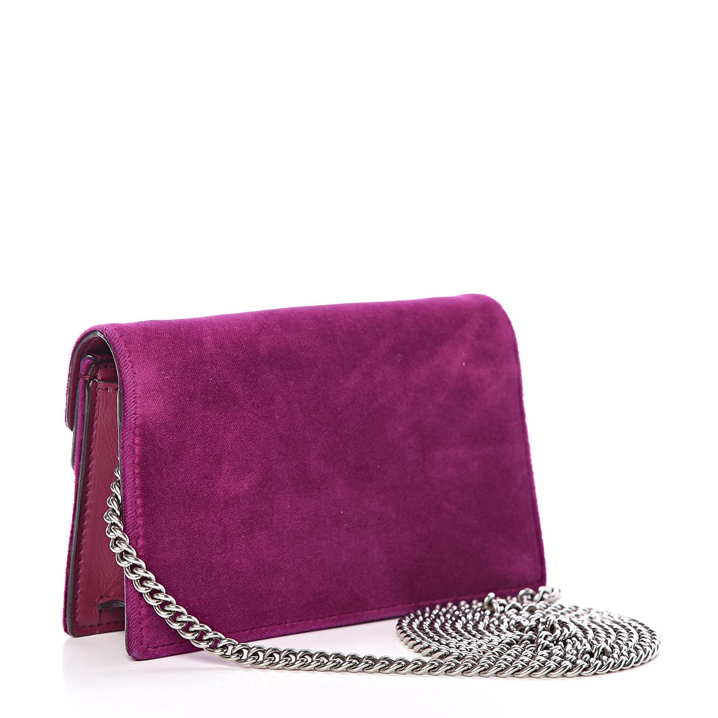 Velvet Super Mini Dionysus Shoulder Bag Fuchsia Violet Cyclamen