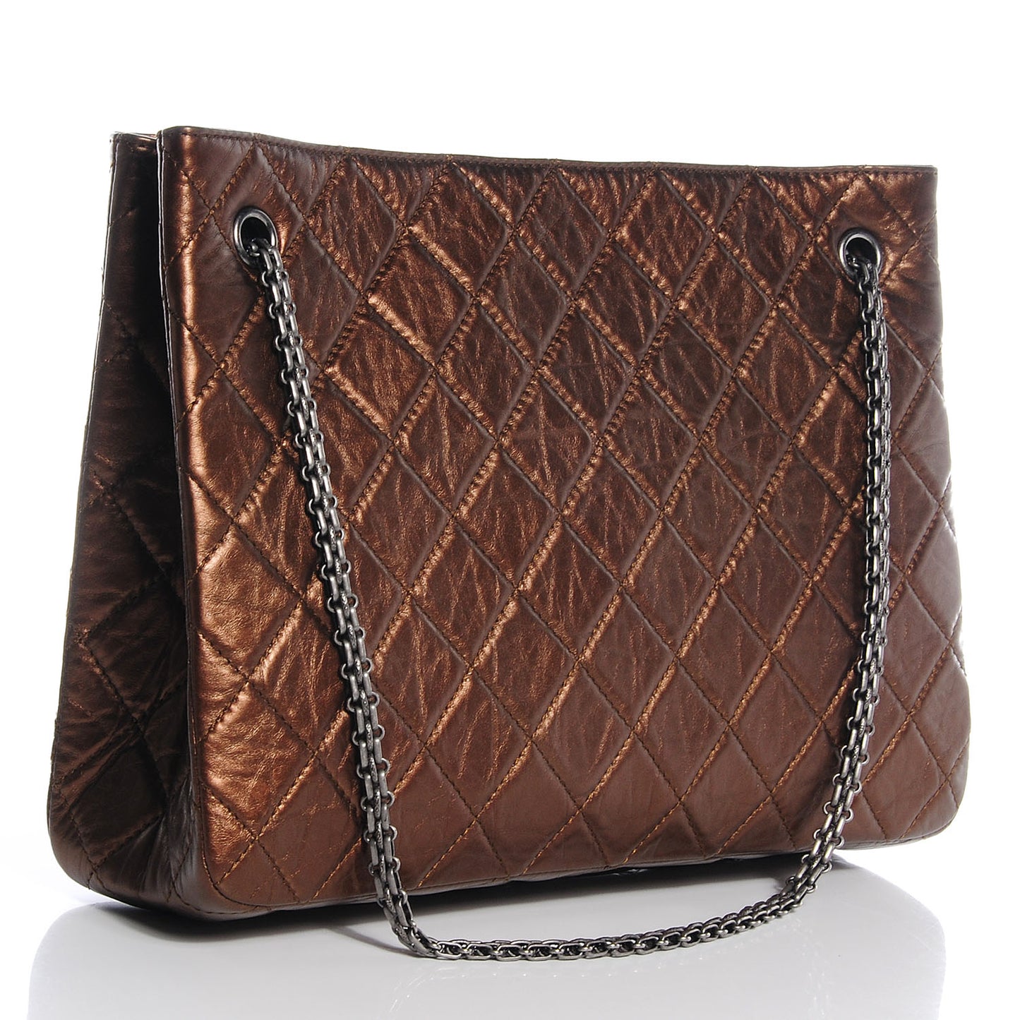 Aged Calfskin Reissue 2.55 Tote Bronze