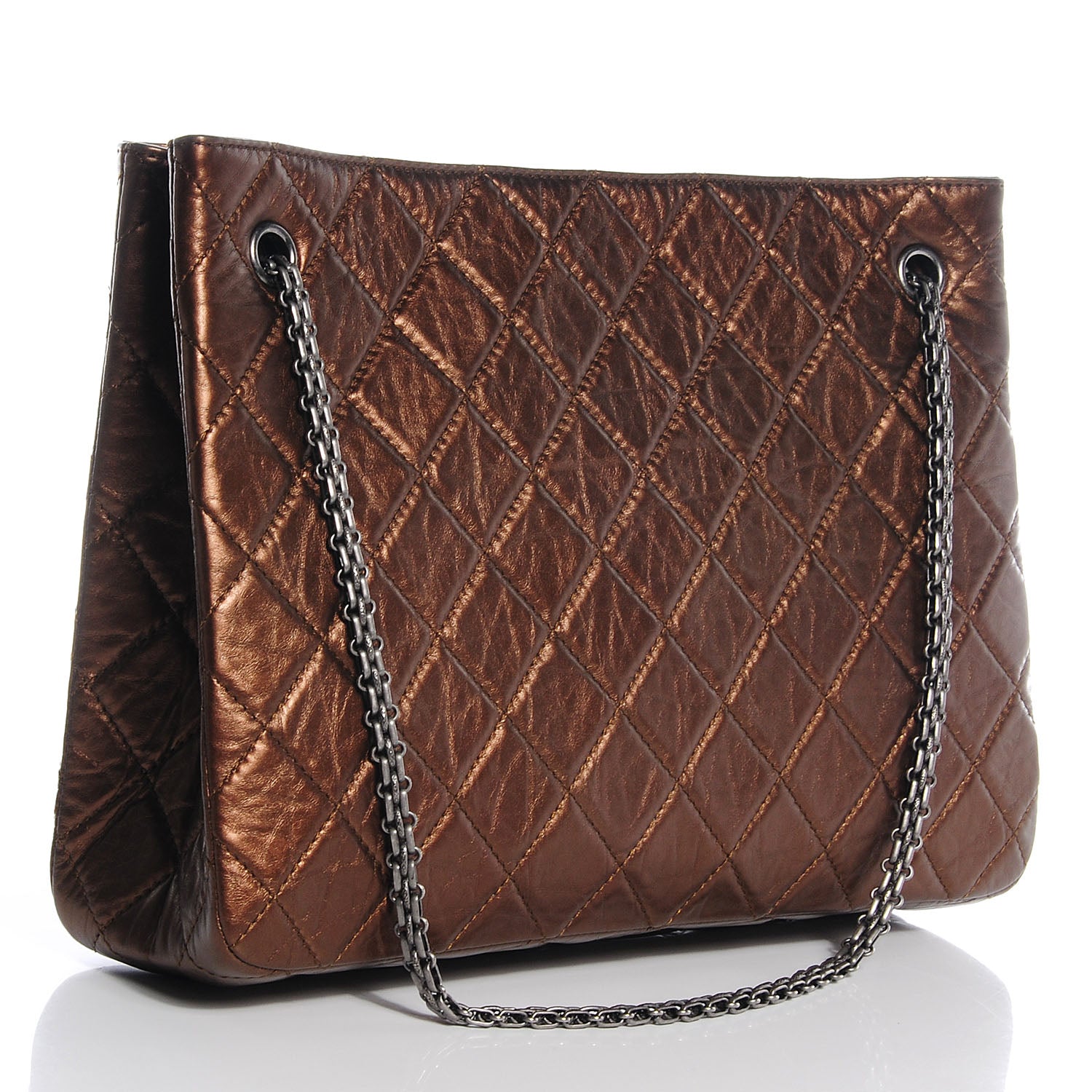 Chanel Aged Calfskin Reissue 2.55 Tote Bronze 3 of 8