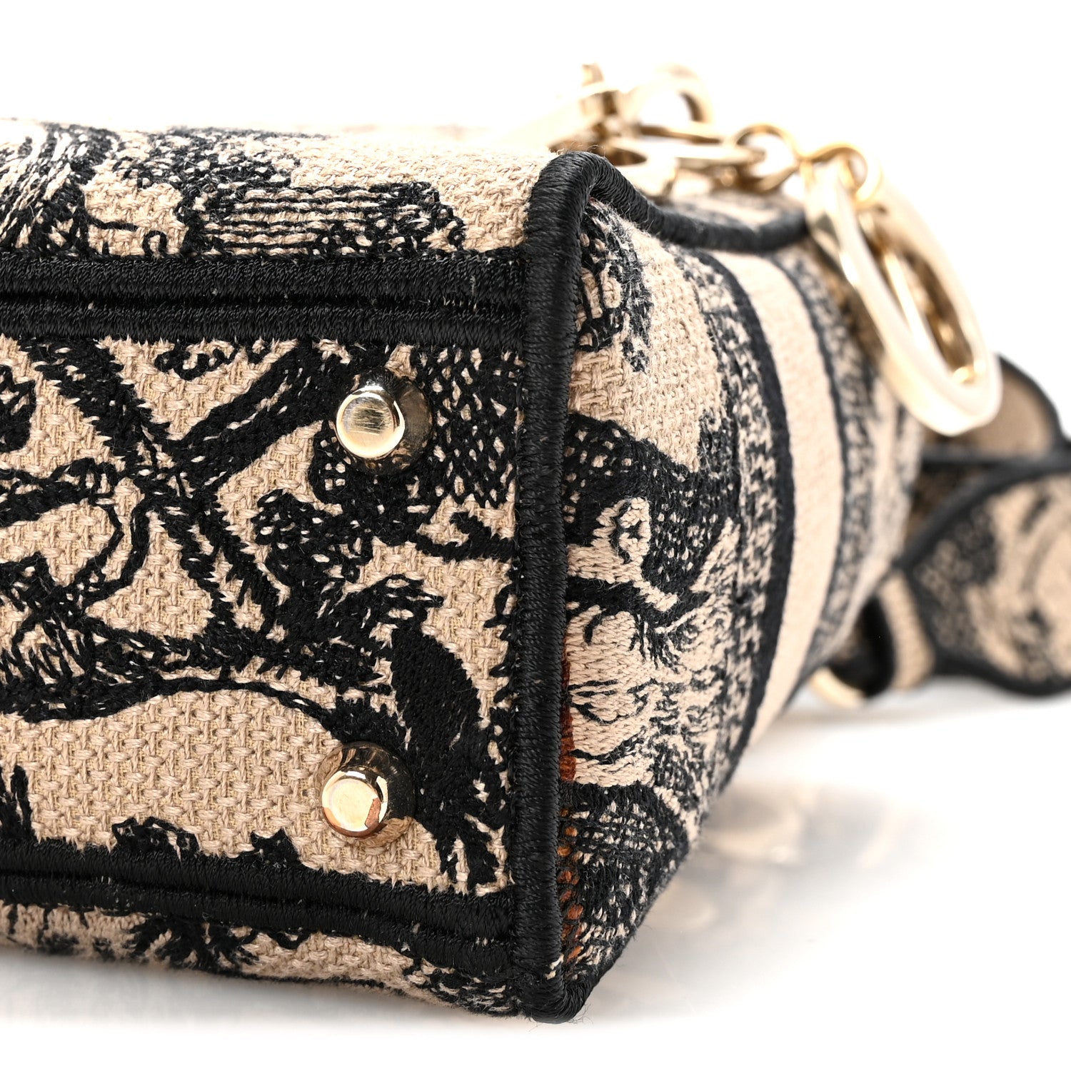 Christian Dior Canvas Toile De Jouy Embroidered Mini Lady D-Lite Beige Mullticolor 9 of 9