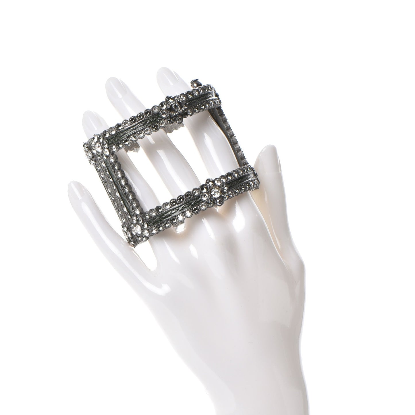 Ruthenium Crystal Cutout CC Wide Cuff