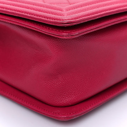 Chanel Caviar Quilted Medium Boy Flap Dark Pink 7 of 8