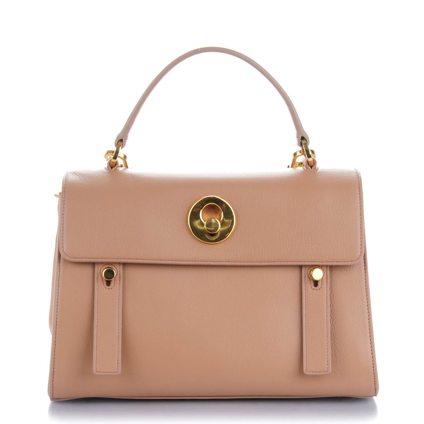 Calfskin Canvas Small Muse Two Beige