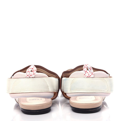 Fendi Technical Mesh FF Colibri Slingback Ballerina Flats 39 Tobacco Moro Camelia Beige Caramello 7 of 11