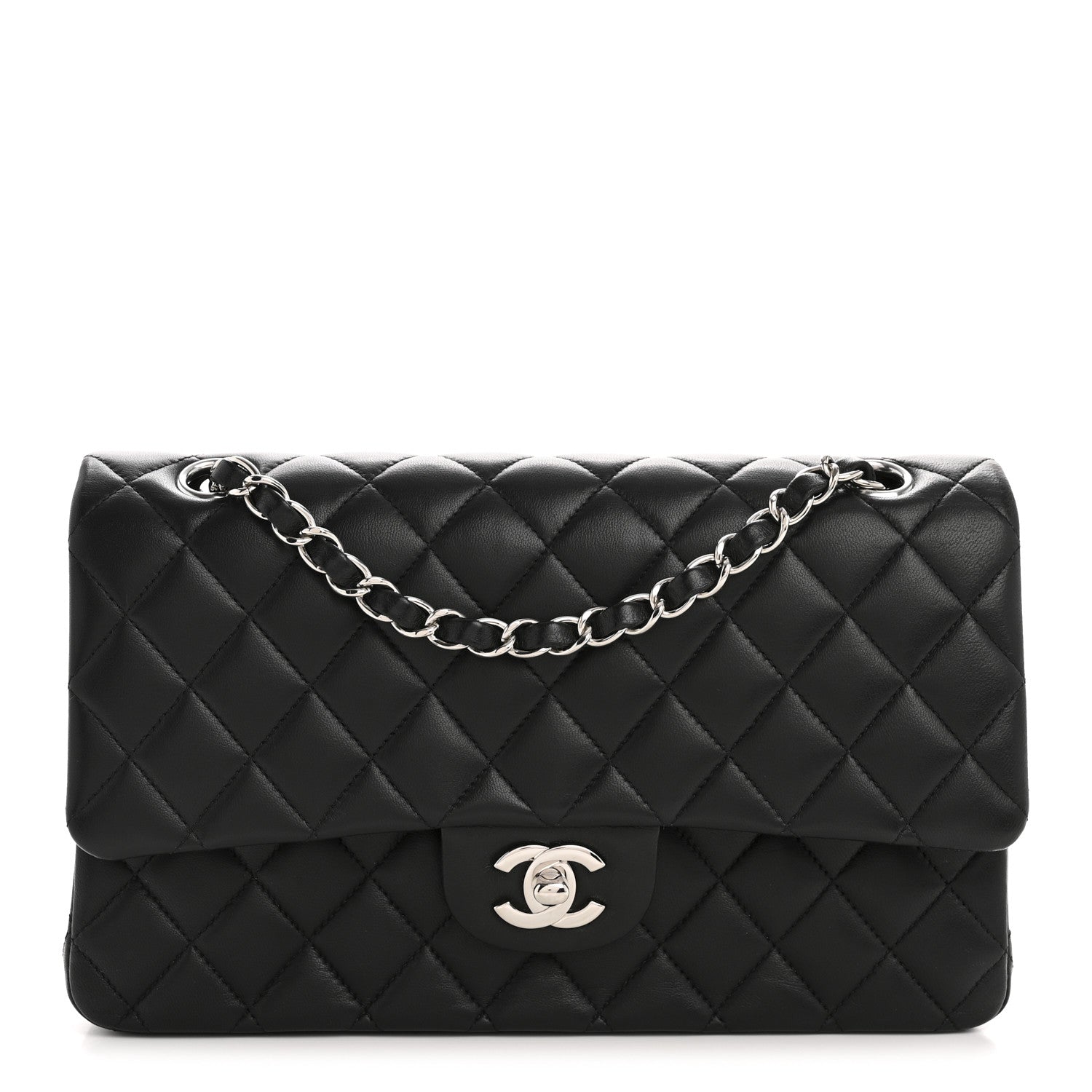 Chanel Lambskin Quilted Medium Double Flap Black 1 of 14