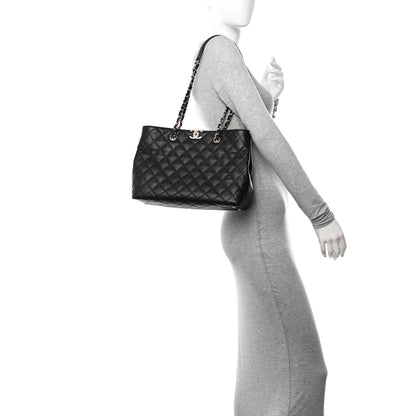 Chanel Caviar Quilted Small Shopping Tote Black 2 of 12