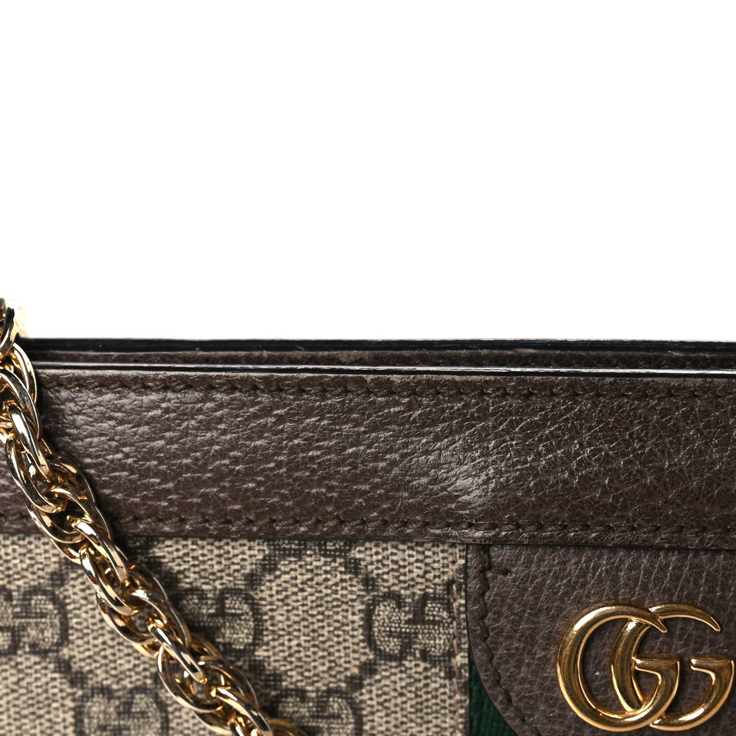 GG Supreme Monogram Web Small Ophidia Chain Shoulder Bag Brown