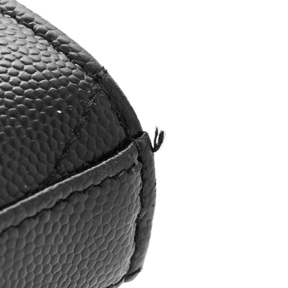 Saint Laurent Grain De Poudre Matelasse Chevron Monogram Monochrome Chain Wallet Black 11 of 11