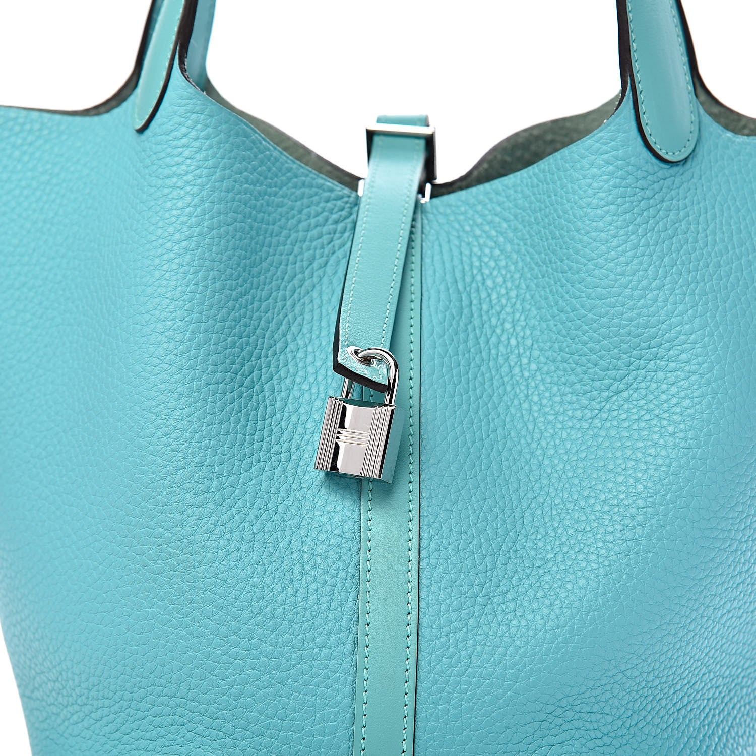 Hermes Taurillon Clemence Swift Picotin Lock 22 MM Bleu Atoll 10 of 10