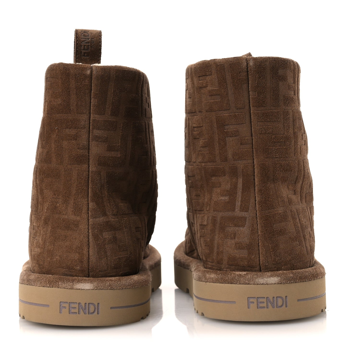 Suede Shearling FF Mens Afterski Boots 10 Tobacco Latte
