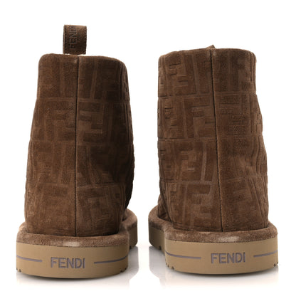 Fendi Suede Shearling FF Mens Afterski Boots 10 Tobacco Latte 6 of 11