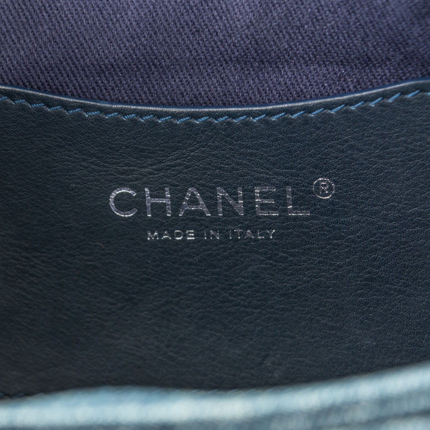 Chanel Denim Camellia Embroidered Large Just Mademoiselle Blue 6 of 7