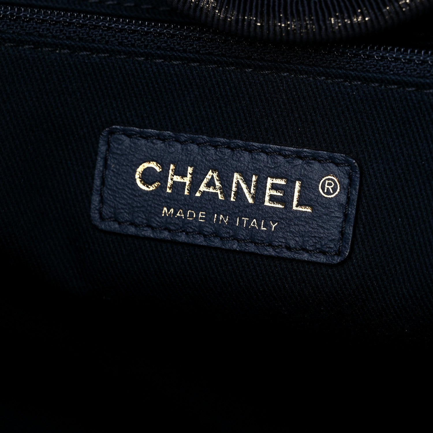 Chanel Lurex Canvas Medium Deauville Tote Navy Blue Gold 6 of 10