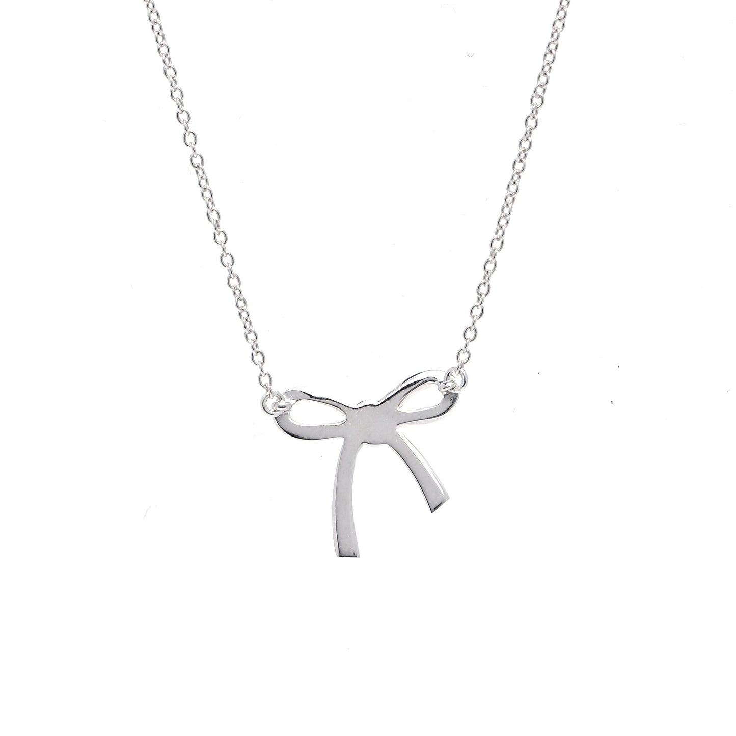 Sterling Silver Small Bow Pendant Necklace