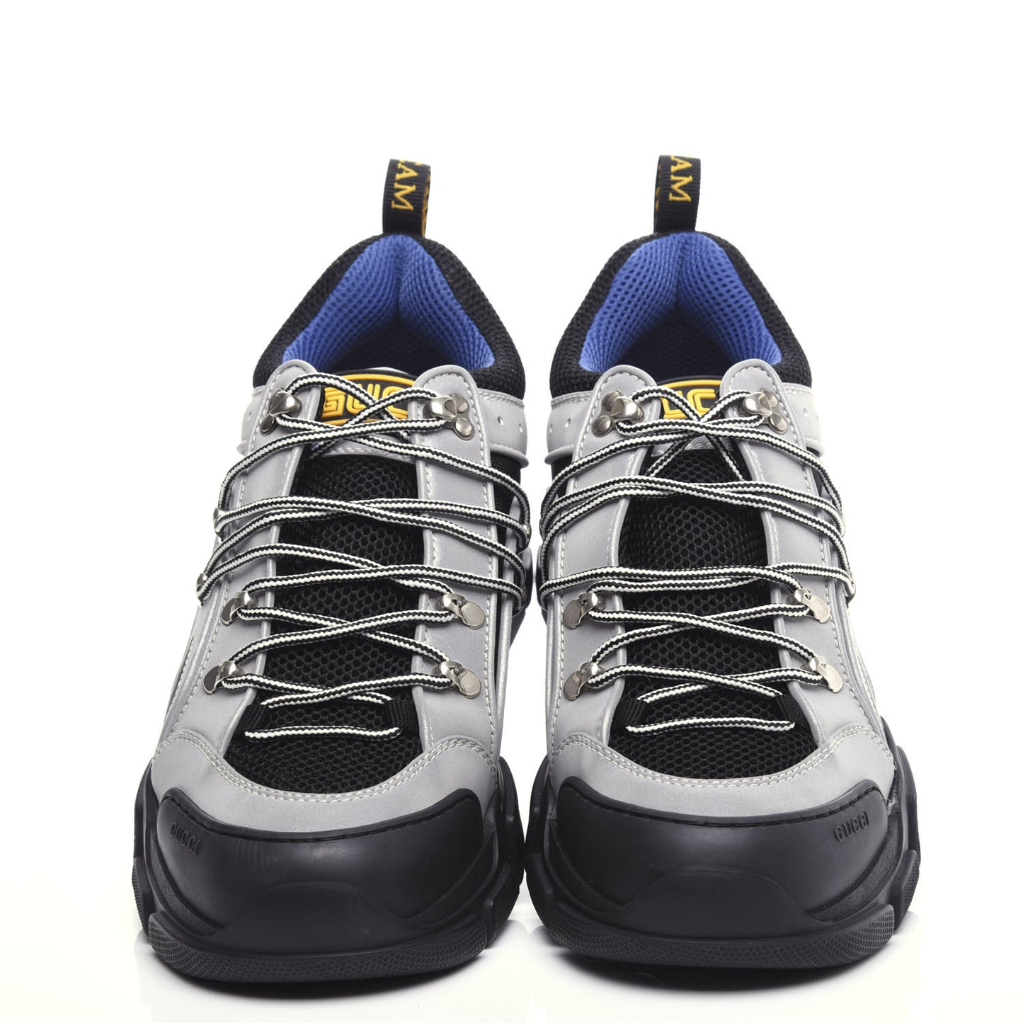 X SEGA Mesh Technical Canvas Calfskin Reflective Mens Flashtrek Sneakers 11 Silver Black