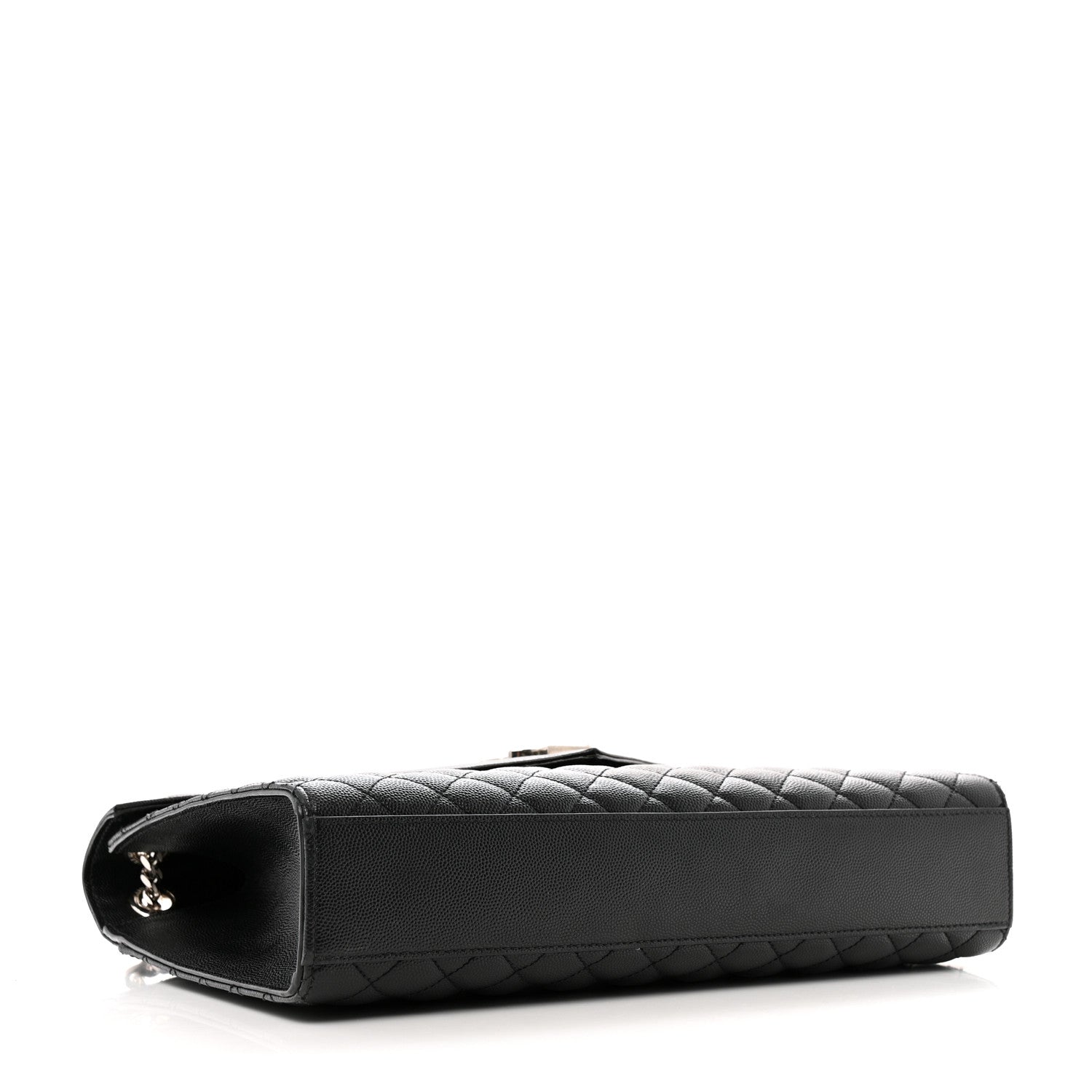 Saint Laurent Grain De Poudre Textured Mixed Matelasse Large Triquilt Monogram Satchel Black 4 of 12