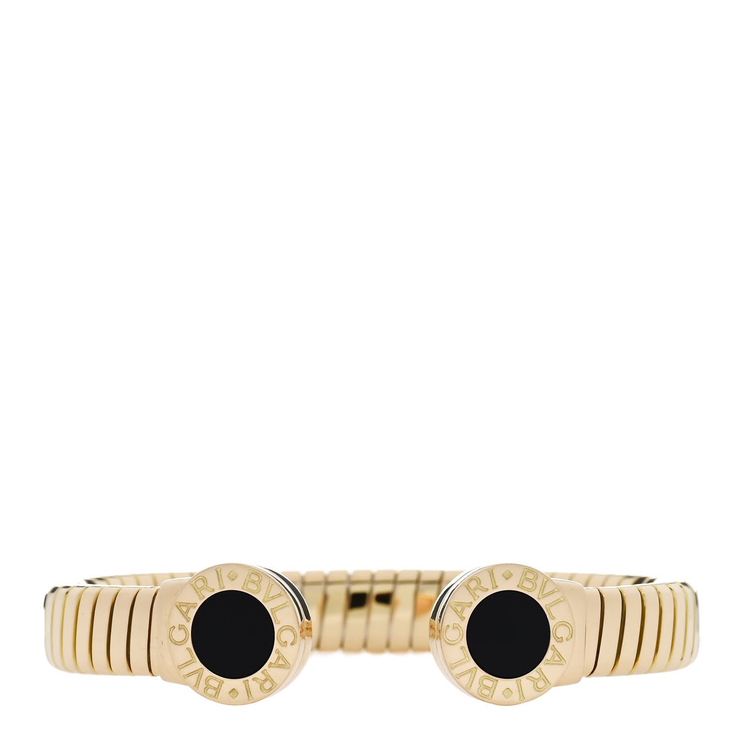 Bulgari BVLGARI 18K Yellow Gold Black Onyx Tubogas Bracelet 1 of 4