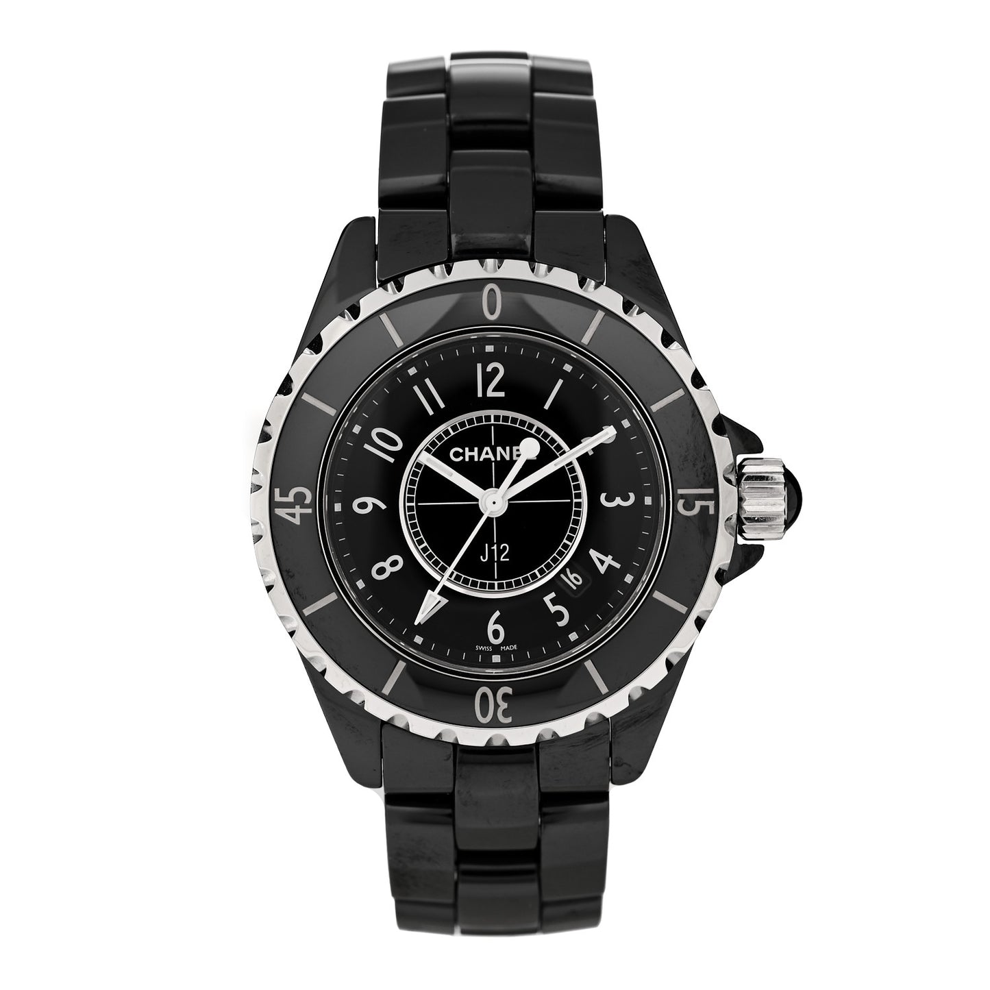 Stainless Steel Ceramic 33mm J12 Quartz Watch Black