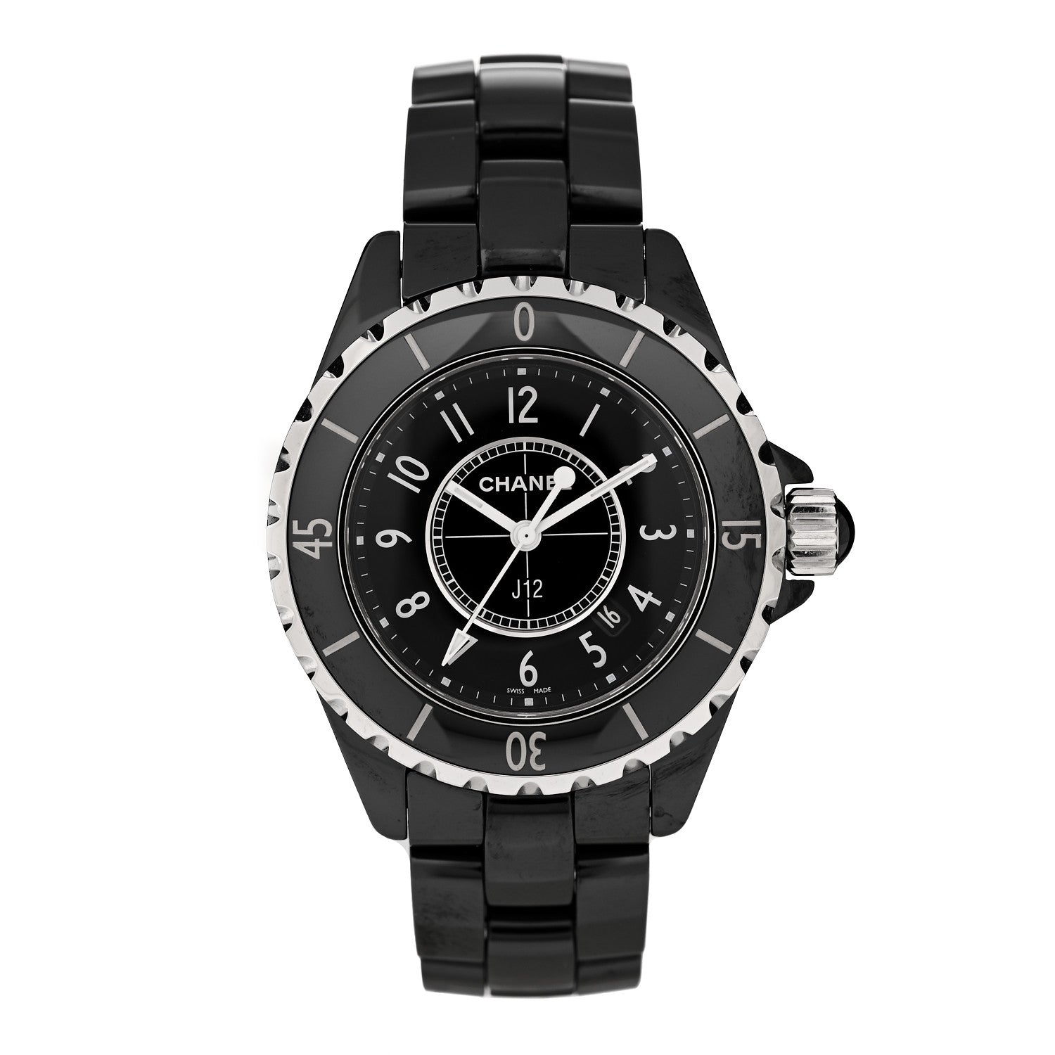 Chanel Stainless Steel Ceramic 33mm J12 Quartz Watch Black 1 of 4