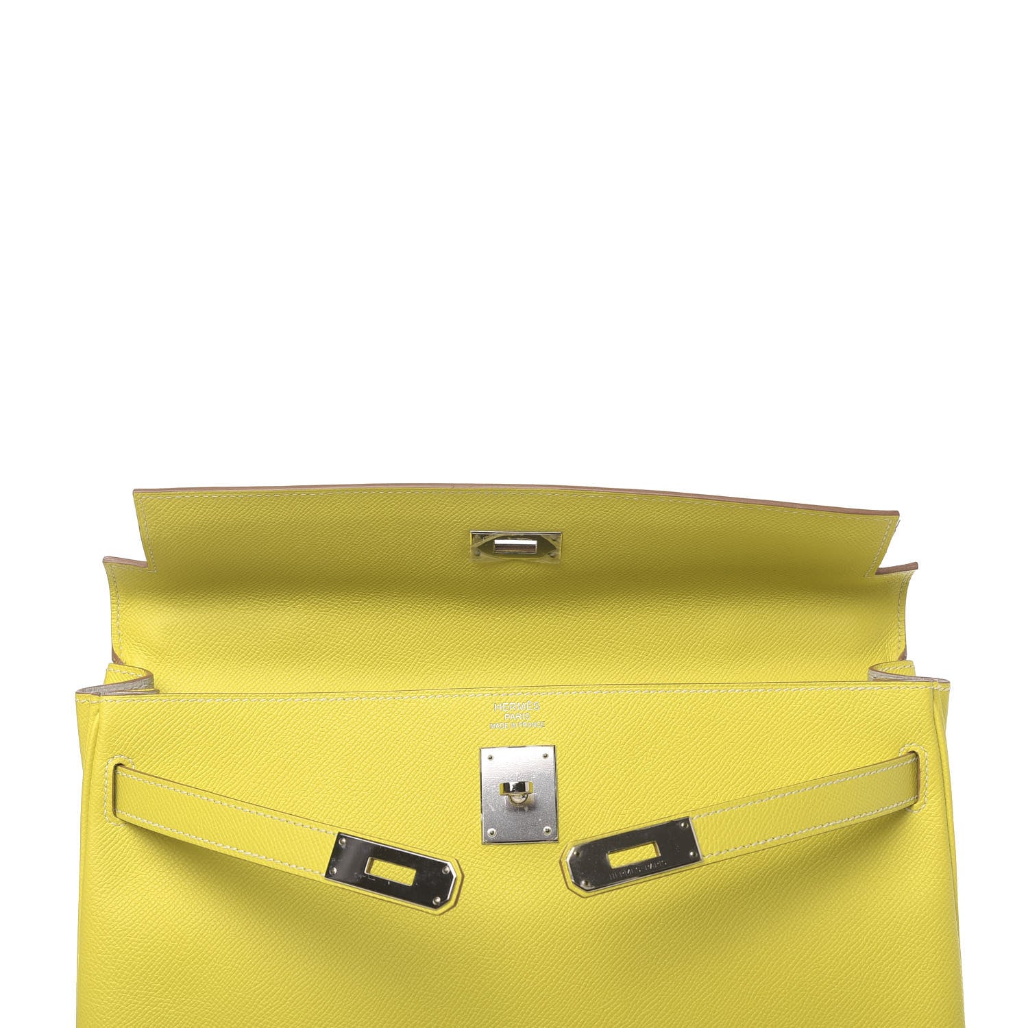 Hermes Epsom Candy Kelly Retourne 35 Lime Gris Perle 22 of 42