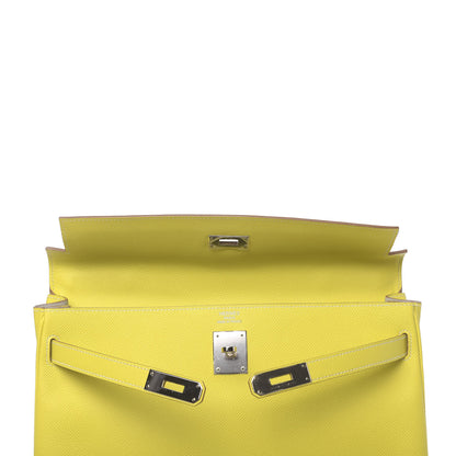 Hermes Epsom Candy Kelly Retourne 35 Lime Gris Perle 22 of 42