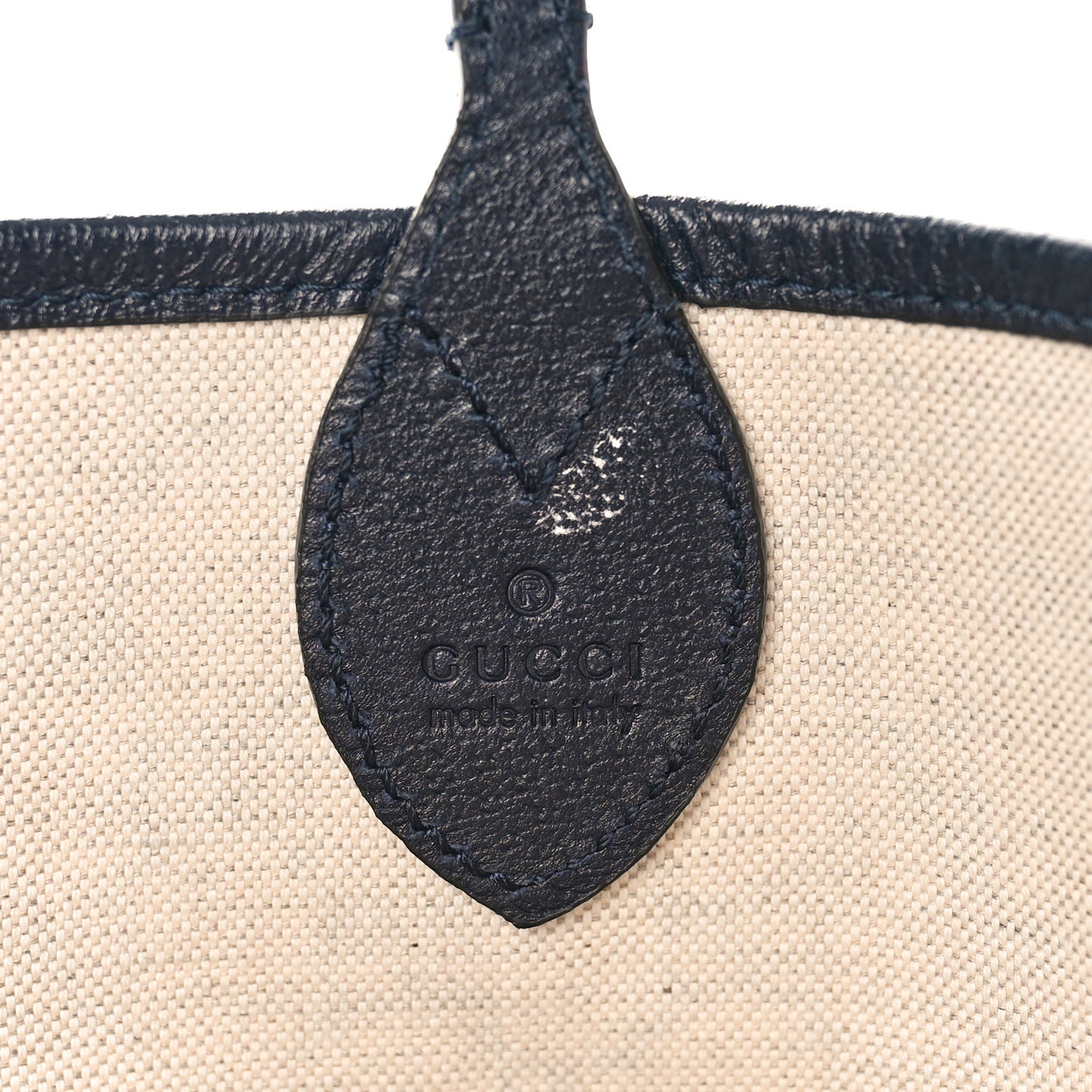 GG Supreme Monogram Textured Dollar Calfskin Web Large Ophidia Tote Beige Blue